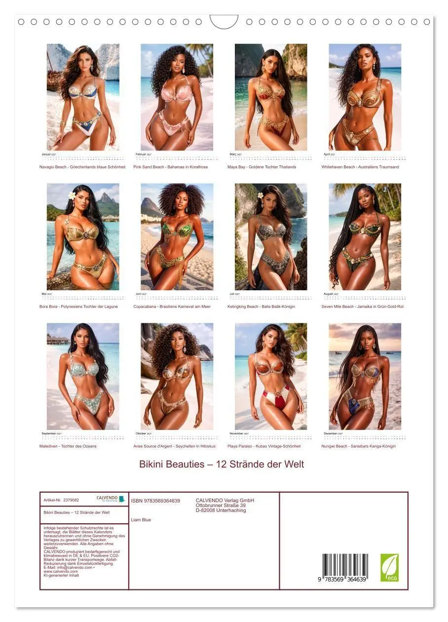 Bild: 9783569364639 | Bikini Beauties - 12 Strände der Welt (Wandkalender 2027 DIN A3...