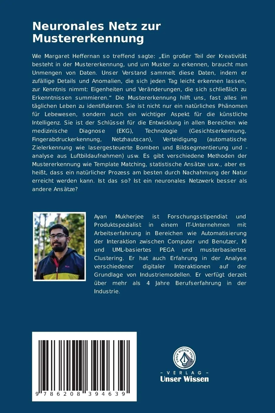 Rückseite: 9786208394639 | Neuronales Netz zur Mustererkennung | Ayan Mukherjee | Taschenbuch
