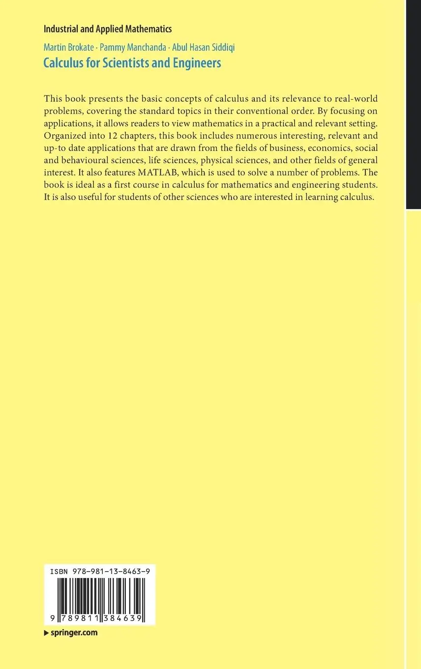 Rückseite: 9789811384639 | Calculus for Scientists and Engineers | Martin Brokate (u. a.) | Buch