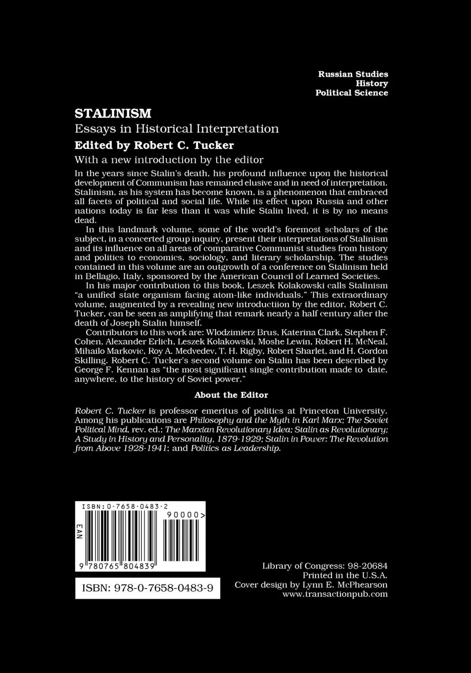 Rückseite: 9780765804839 | Stalinism | Essays in Historical Interpretation | Robert C. Tucker