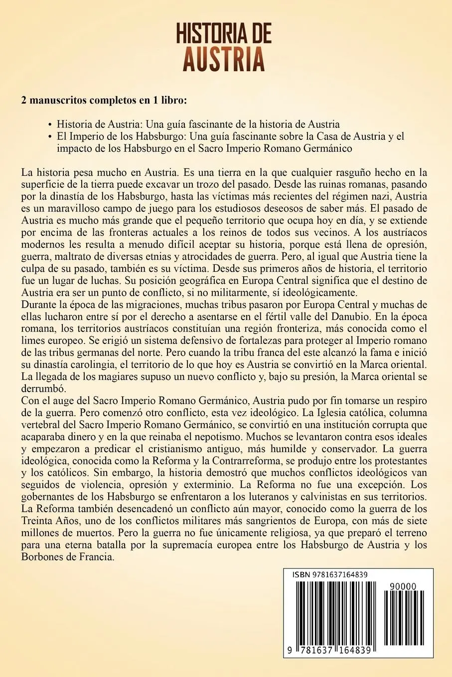 Rückseite: 9781637164839 | Historia de Austria | Captivating History | Taschenbuch | Spanisch