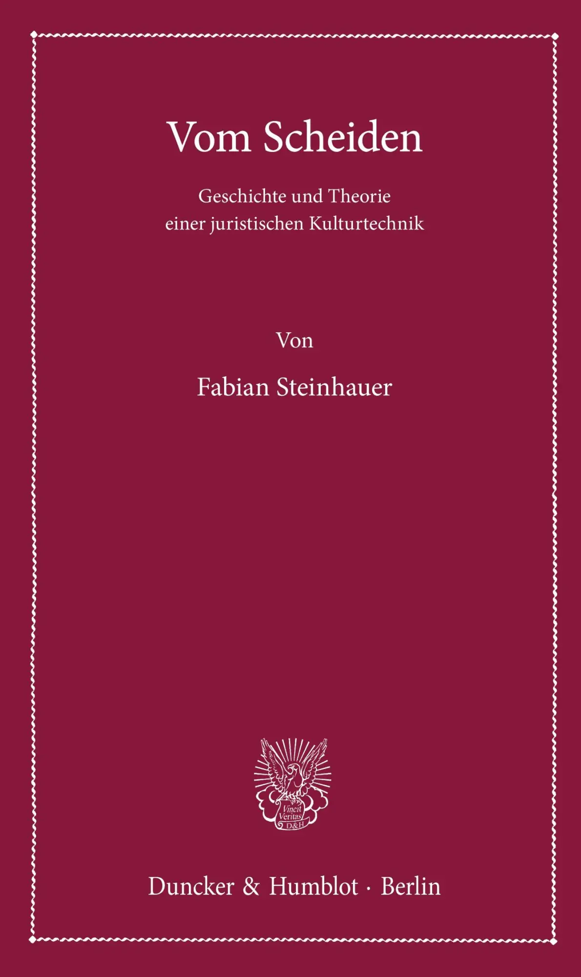 Cover: 9783428144839 | Vom Scheiden. | Fabian Steinhauer | Taschenbuch | 178 S. | Deutsch