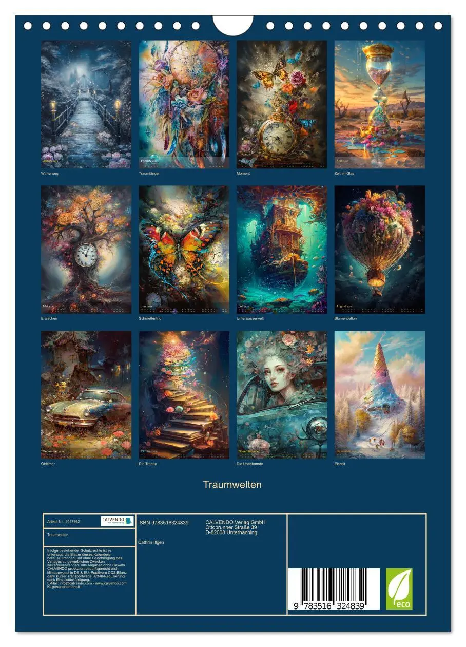 Bild: 9783516324839 | Traumwelten (Wandkalender 2026 DIN A4 hoch), CALVENDO Monatskalender