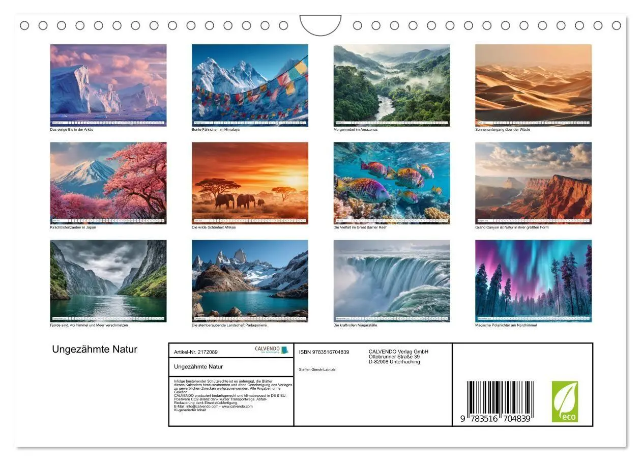 Bild: 9783516704839 | Ungezähmte Natur (Wandkalender 2026 DIN A4 quer), CALVENDO...
