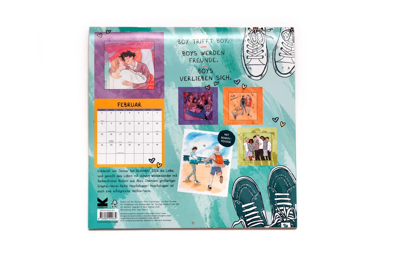 Bild: 9783962444839 | Heartstopper Kalender 2026 | mit Poster | Alice Oseman | Kalender