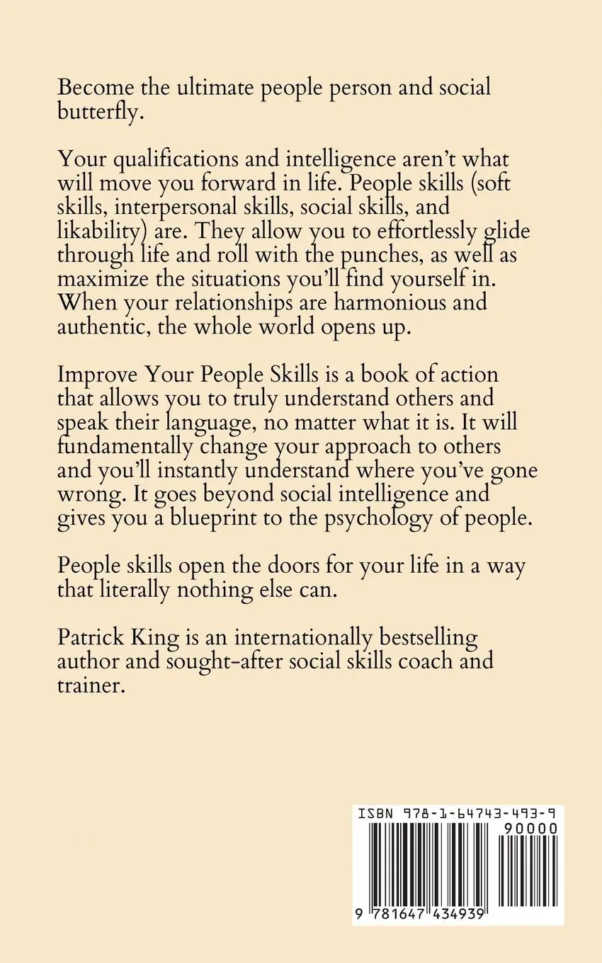 Rückseite: 9781647434939 | Improve Your People Skills | Patrick King | Taschenbuch | Englisch