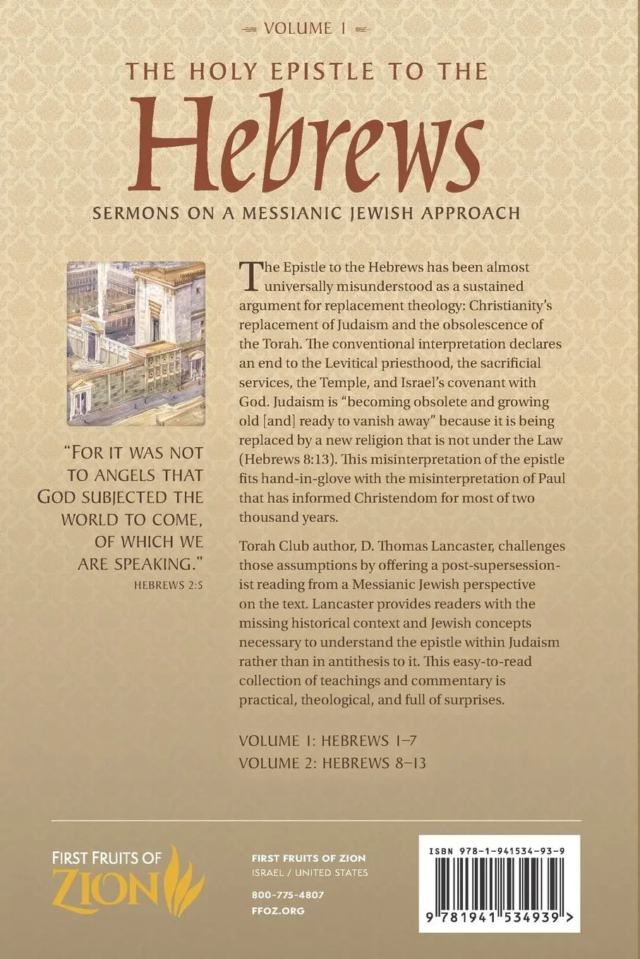 Rückseite: 9781941534939 | The Holy Epistle to the Hebrews, Volume 1 | D. Thomas Lancaster | Buch