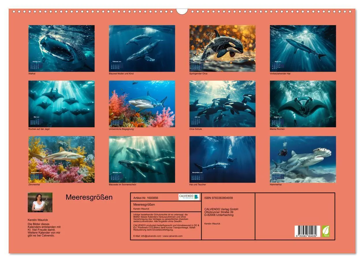 Bild: 9783383804939 | Meeresgrößen (Wandkalender 2025 DIN A2 quer), CALVENDO Monatskalender