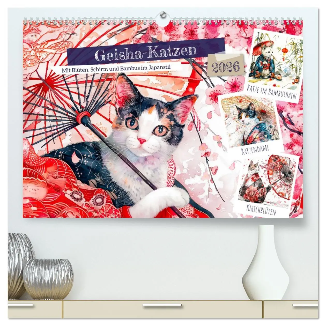 Cover: 9783457394939 | Geisha-Katzen - Mit Blüten, Schirm und Bambus im Japanstil...