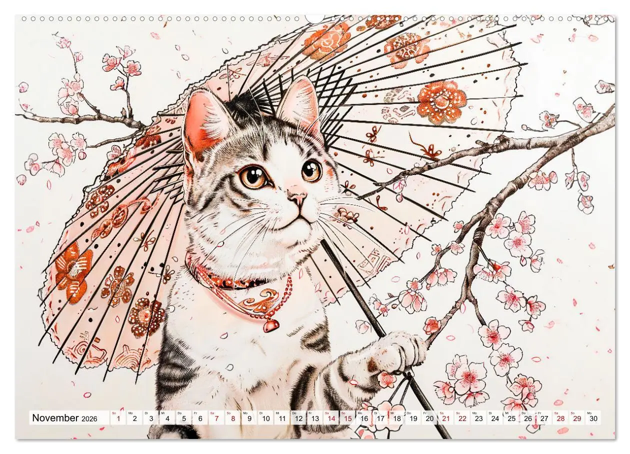 Bild: 9783457394939 | Geisha-Katzen - Mit Blüten, Schirm und Bambus im Japanstil...