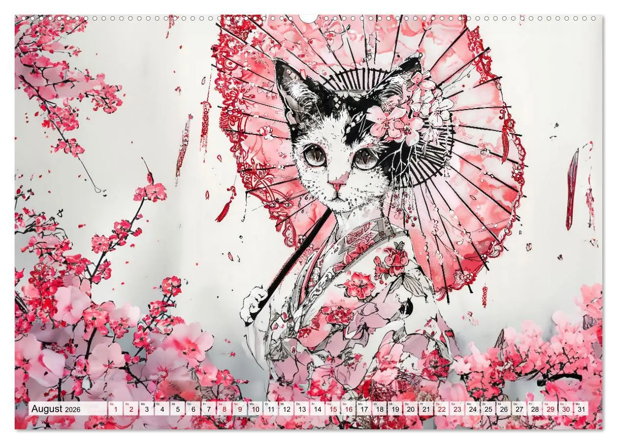 Bild: 9783457394939 | Geisha-Katzen - Mit Blüten, Schirm und Bambus im Japanstil...