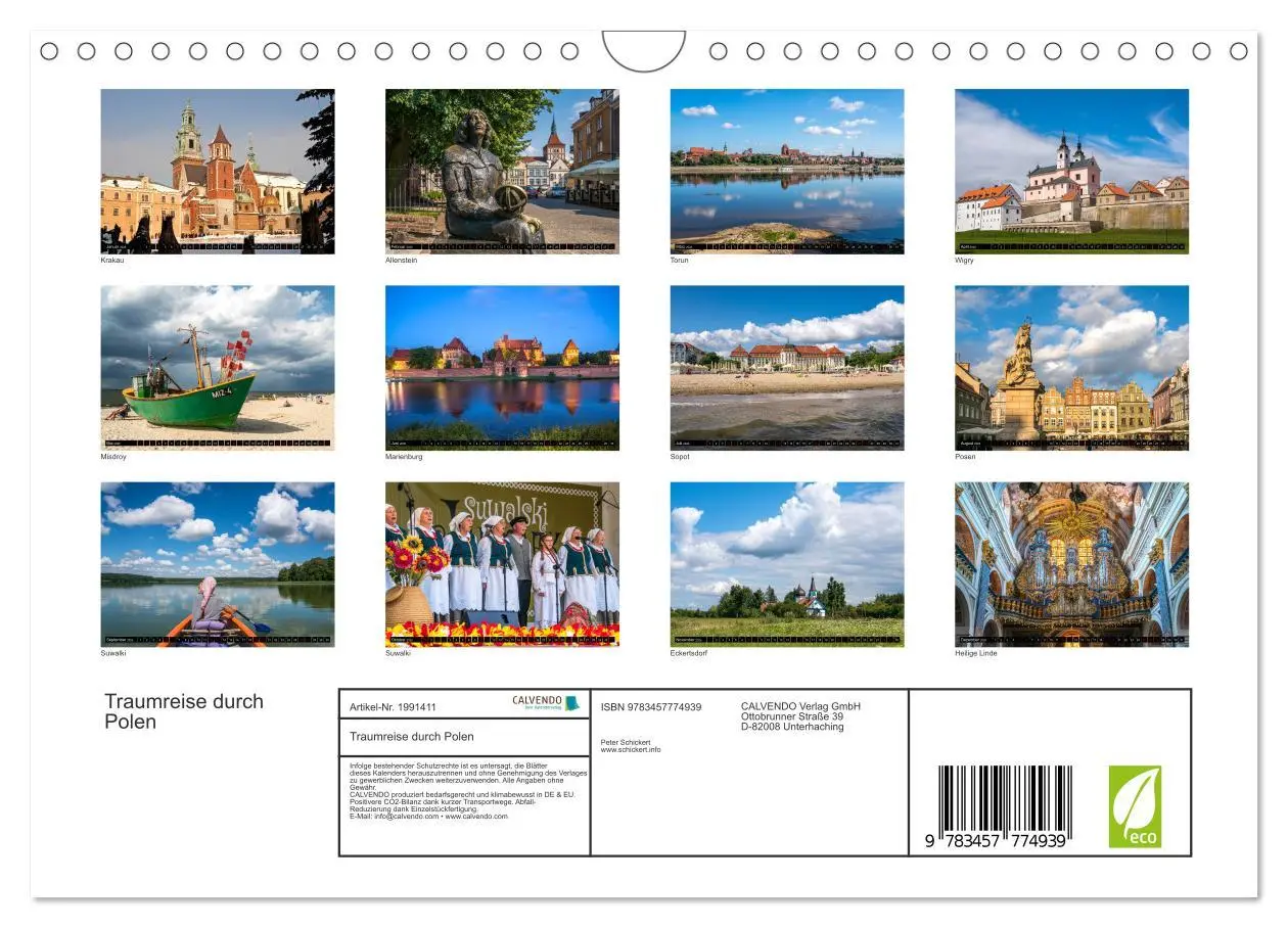 Bild: 9783457774939 | Traumreise durch Polen (Wandkalender 2026 DIN A4 quer), CALVENDO...
