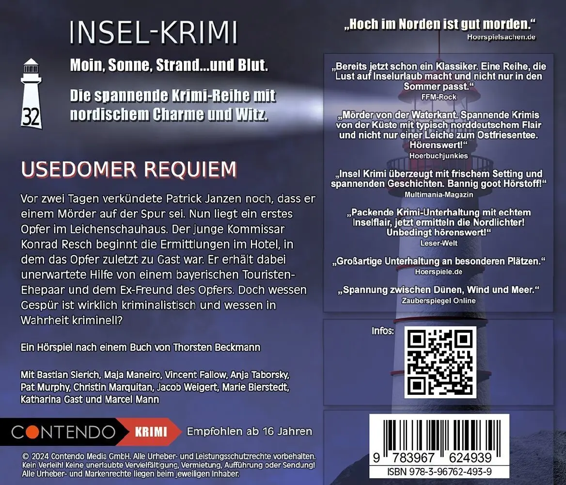 Bild: 9783967624939 | Usedomer Requiem, 1 Audio-CD | Thorsten Beckmann | Audio-CD | CD