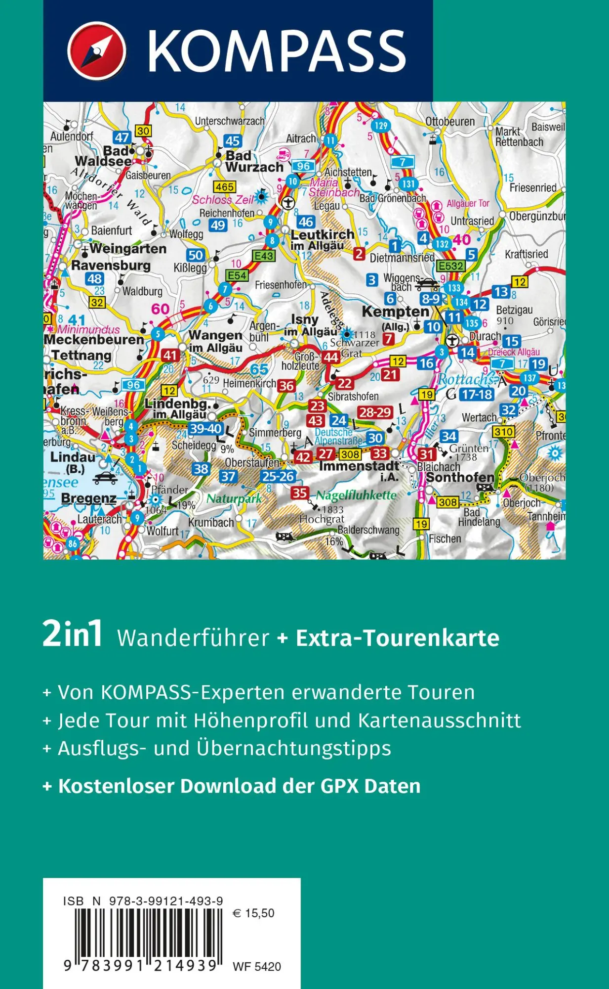 Rückseite: 9783991214939 | KOMPASS Wanderführer Oberallgäu, 50 Touren zwischen Bodensee,...