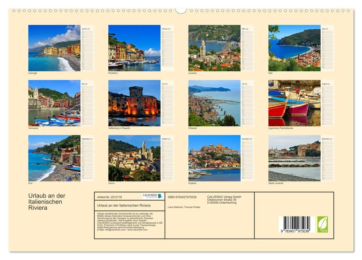 Bild: 9783457975039 | Urlaub an der Italienischen Riviera (hochwertiger Premium...