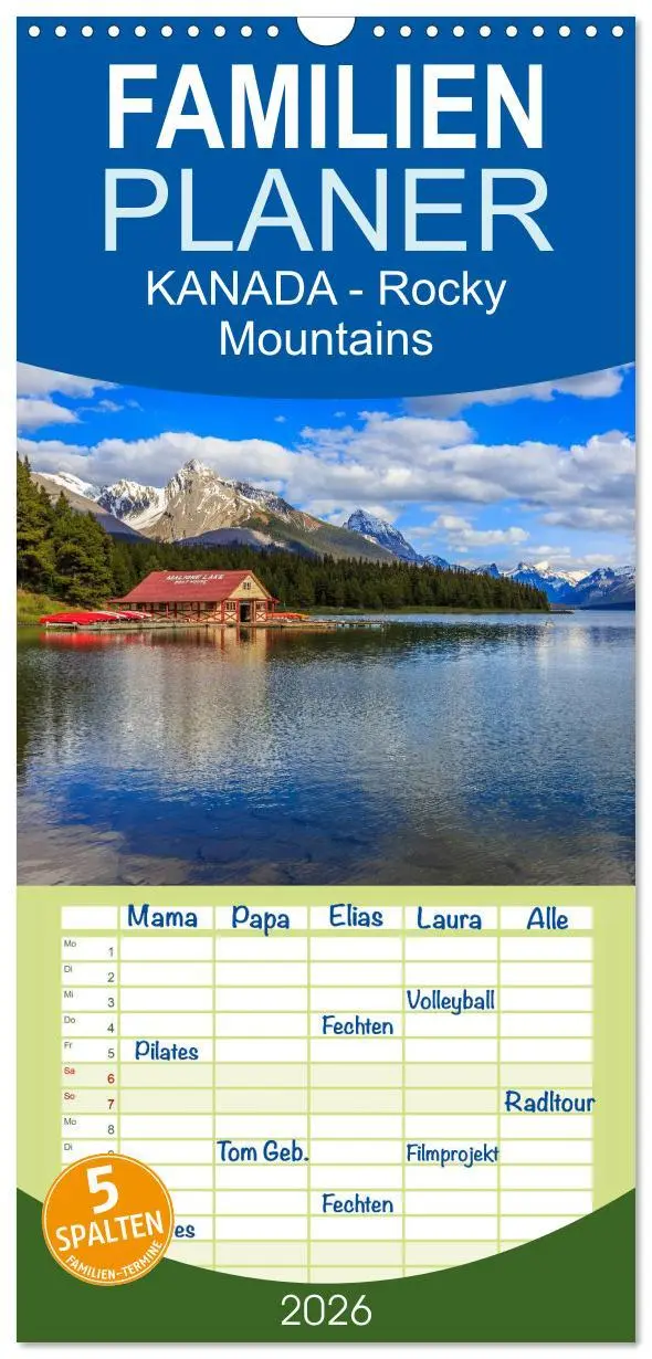 Cover: 9783516515039 | Familienplaner 2026 - KANADA - Rocky Mountains mit 5 Spalten...