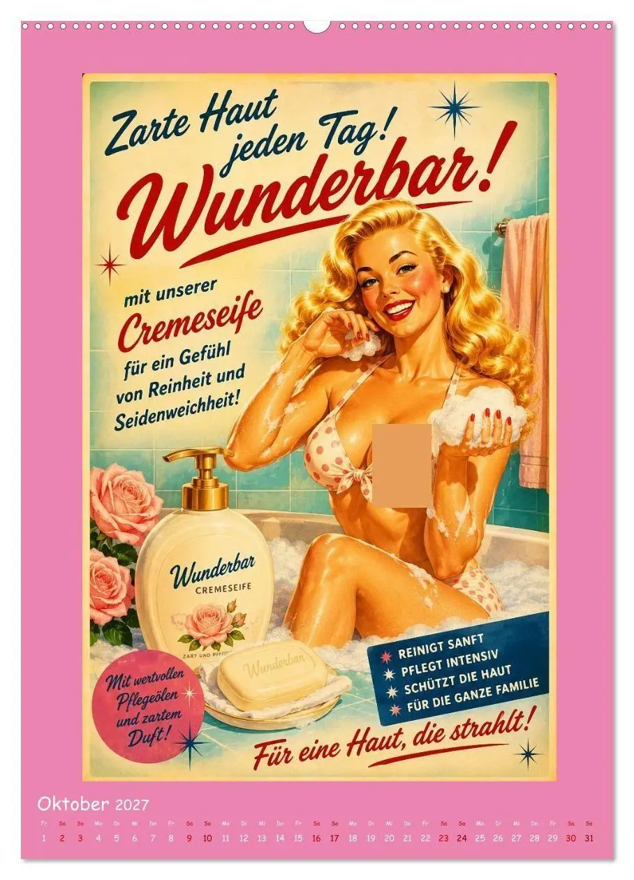 Bild: 9783594355039 | Retro-Reklame (hochwertiger Premium Wandkalender 2027 DIN A2 hoch),...