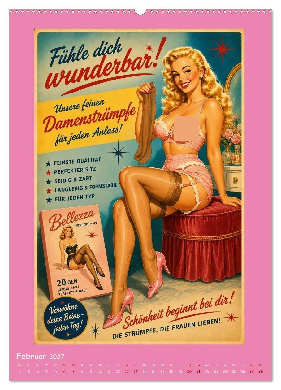 Bild: 9783594355039 | Retro-Reklame (hochwertiger Premium Wandkalender 2027 DIN A2 hoch),...