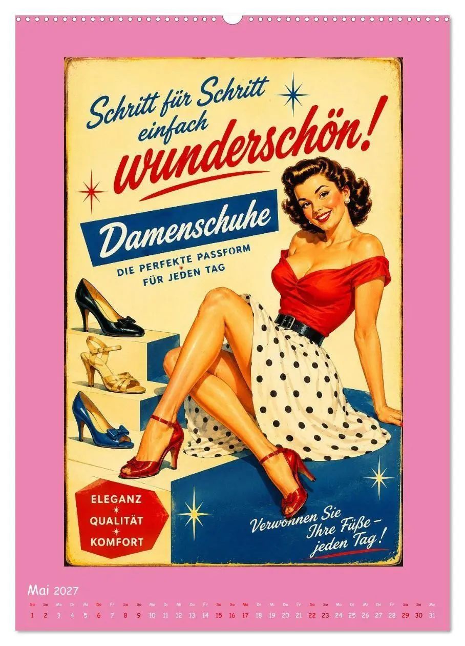 Bild: 9783594355039 | Retro-Reklame (hochwertiger Premium Wandkalender 2027 DIN A2 hoch),...