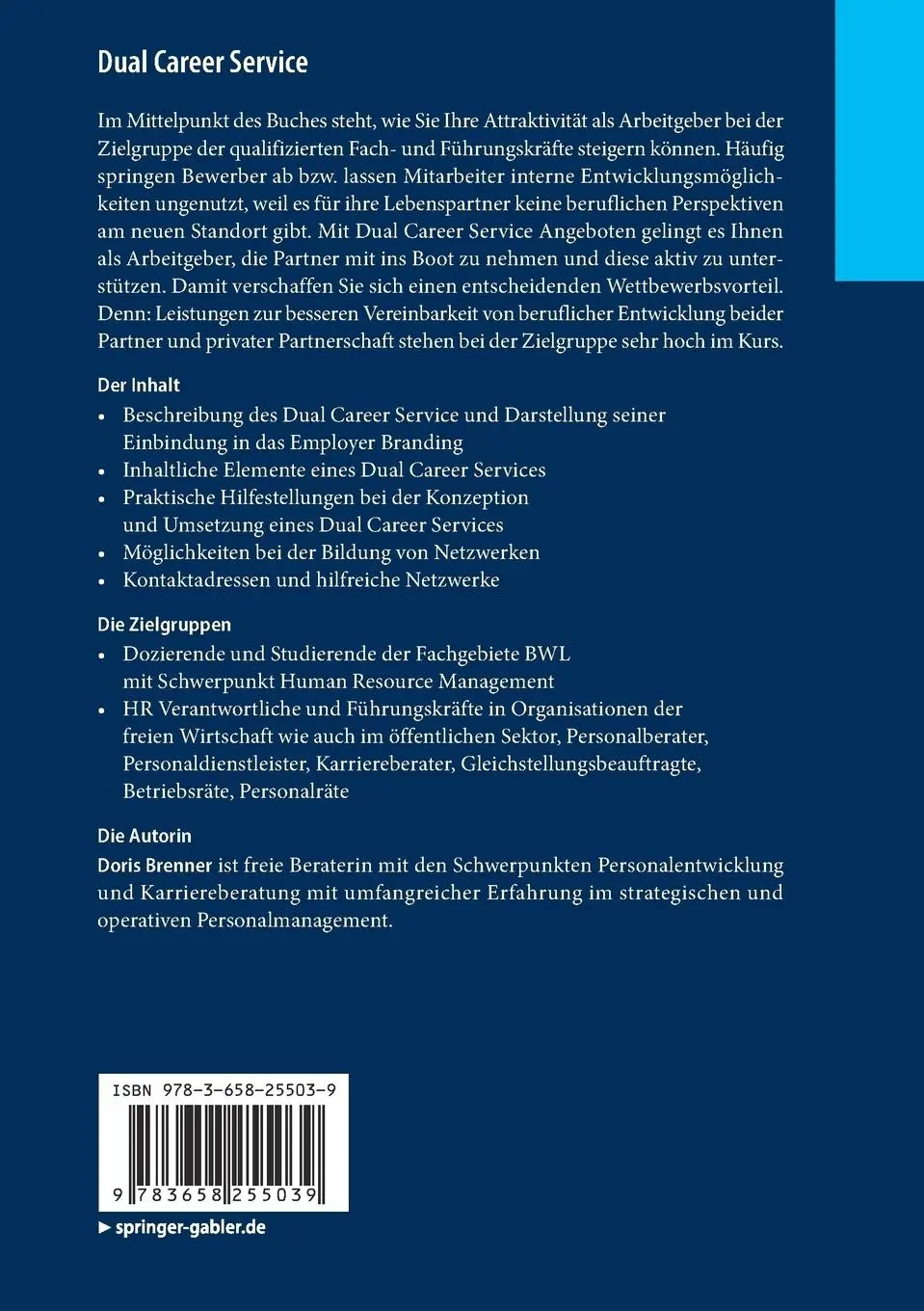 Rückseite: 9783658255039 | Dual Career Service | Doris Brenner | Taschenbuch | xi | Deutsch