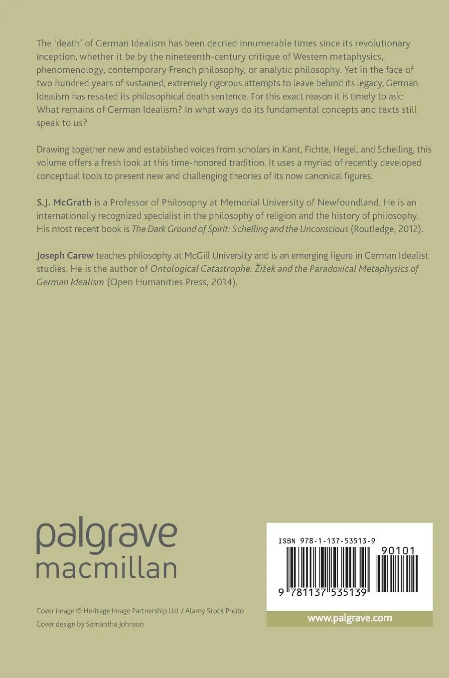 Rückseite: 9781137535139 | Rethinking German Idealism | Joseph Carew (u. a.) | Buch | xi | 2016