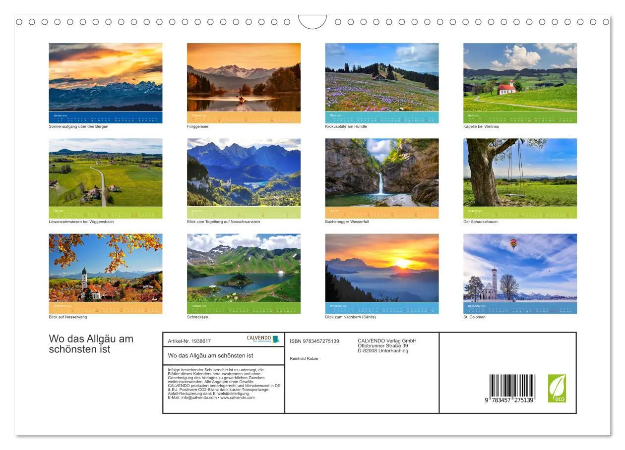 Bild: 9783457275139 | Wo das Allgäu am schönsten ist (Wandkalender 2026 DIN A3 quer),...