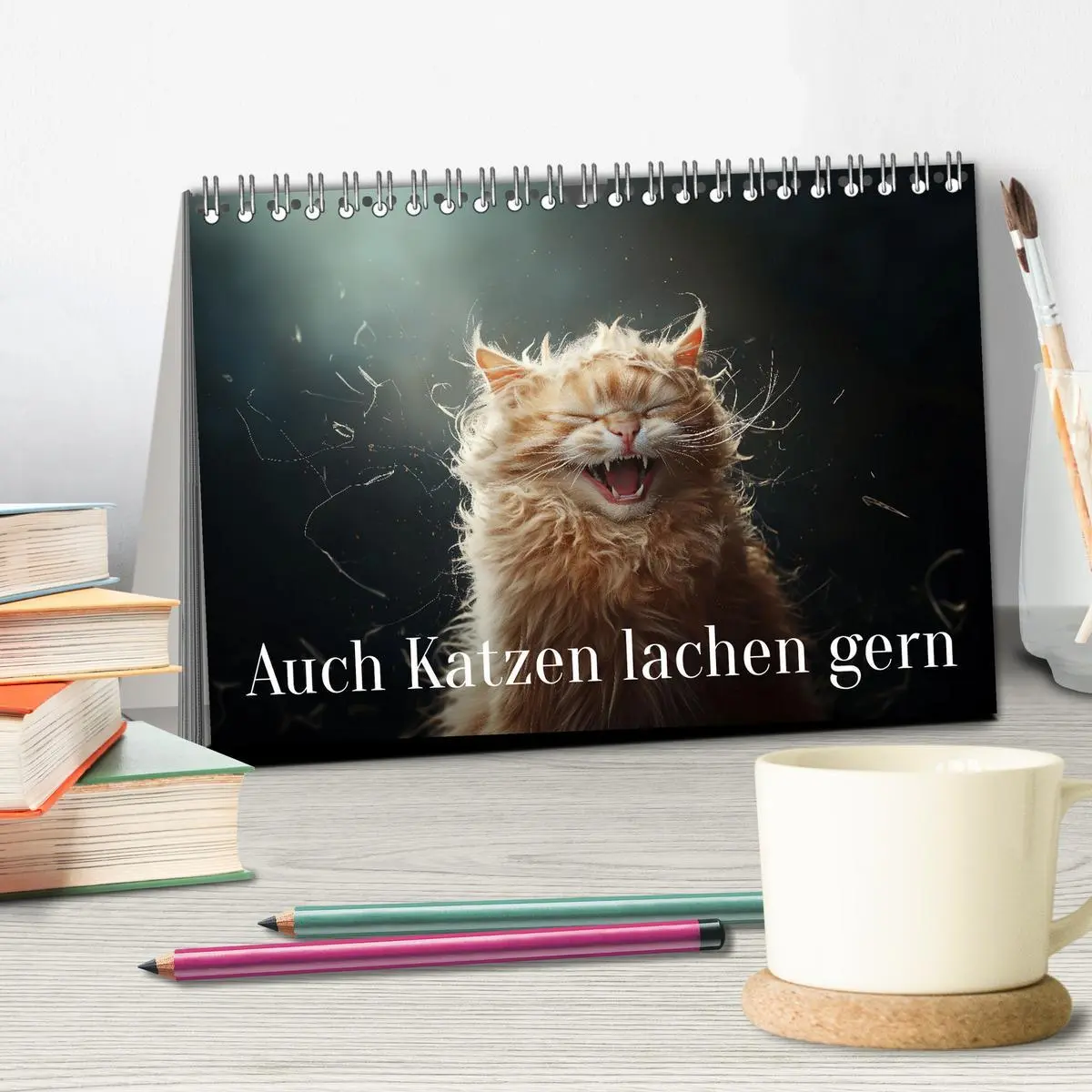 Bild: 9783457345139 | Auch Katzen lachen gern (Tischkalender 2026 DIN A5 quer), CALVENDO...
