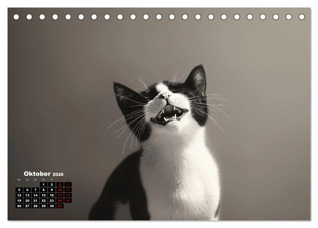 Bild: 9783457345139 | Auch Katzen lachen gern (Tischkalender 2026 DIN A5 quer), CALVENDO...