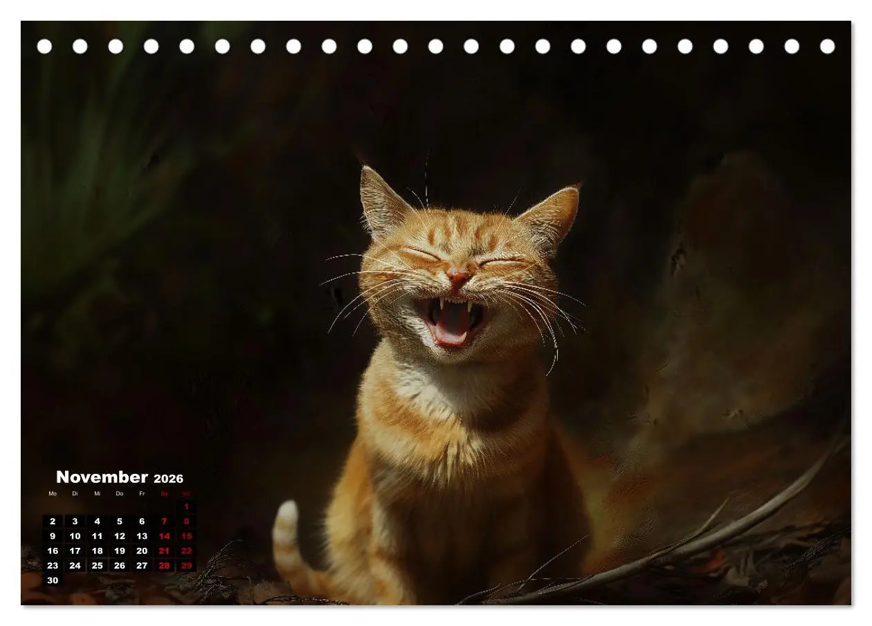 Bild: 9783457345139 | Auch Katzen lachen gern (Tischkalender 2026 DIN A5 quer), CALVENDO...