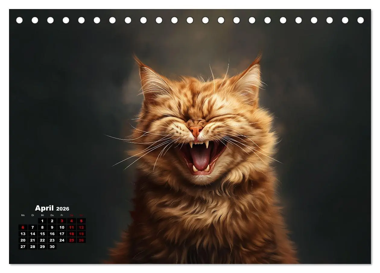 Bild: 9783457345139 | Auch Katzen lachen gern (Tischkalender 2026 DIN A5 quer), CALVENDO...