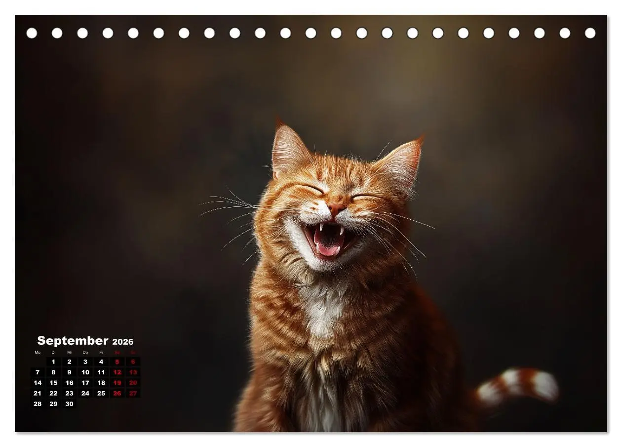 Bild: 9783457345139 | Auch Katzen lachen gern (Tischkalender 2026 DIN A5 quer), CALVENDO...