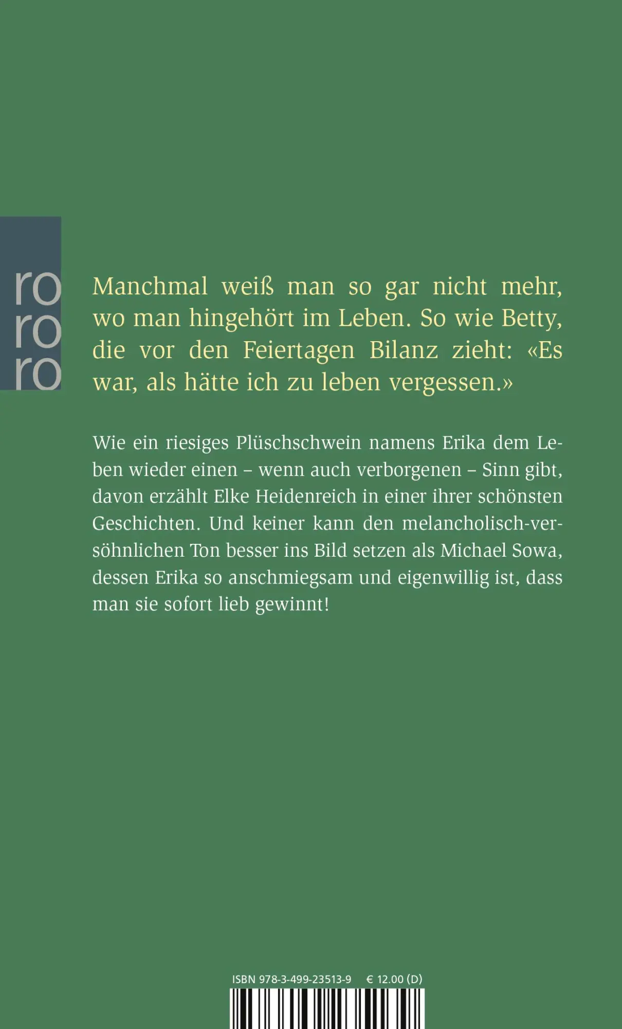 Rückseite: 9783499235139 | Erika | oder Der verborgene Sinn des Lebens | Elke Heidenreich (u. a.)