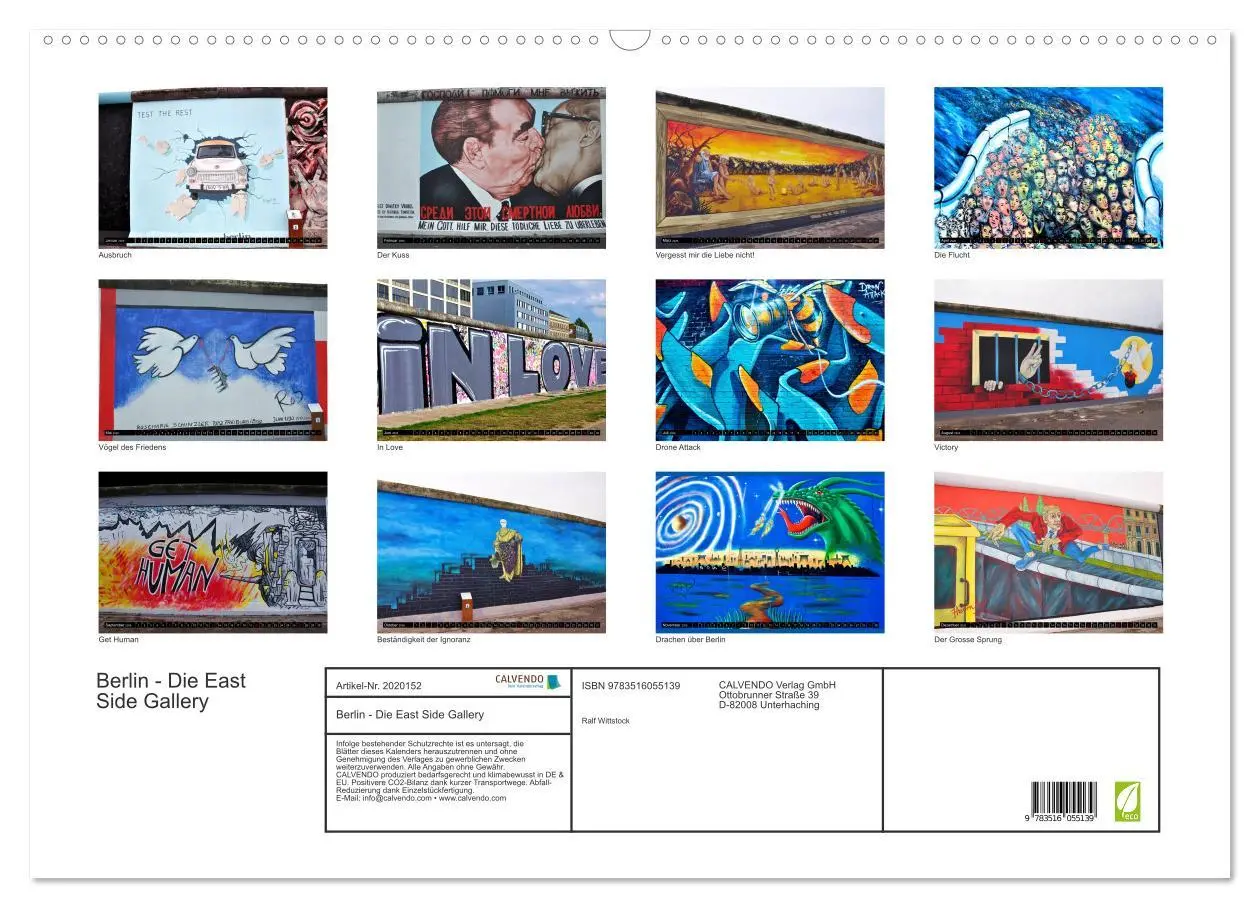 Bild: 9783516055139 | Berlin - Die East Side Gallery (Wandkalender 2026 DIN A2 quer),...