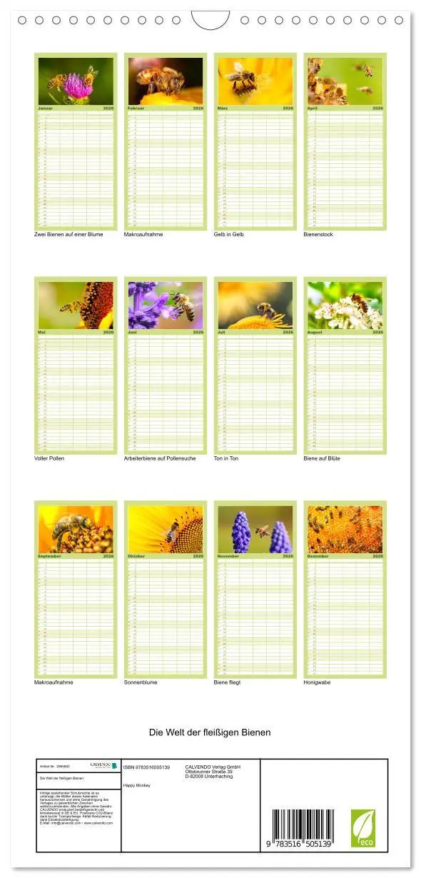 Bild: 9783516505139 | Familienplaner 2026 - Die Welt der fleißigen Bienen mit 5 Spalten...