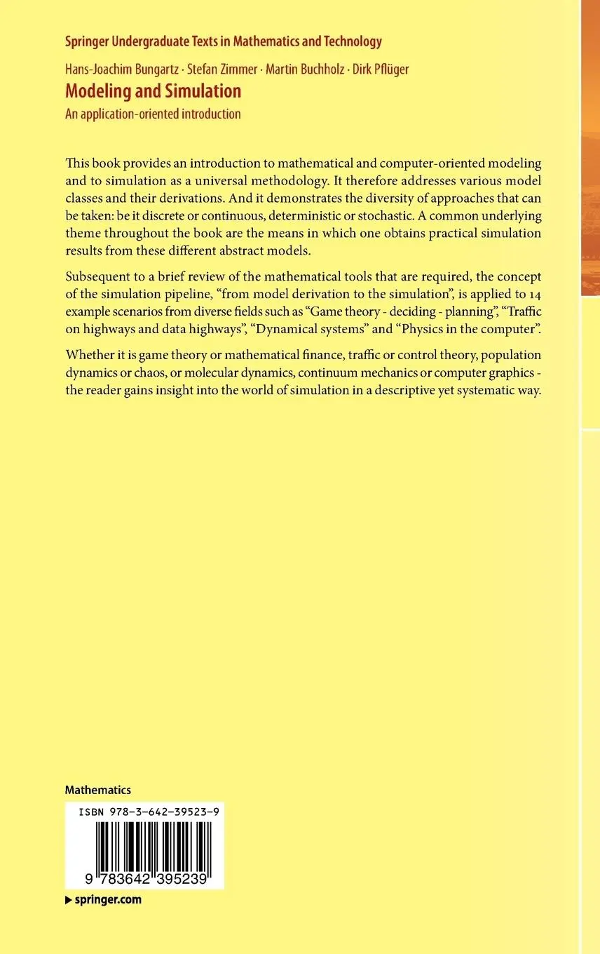 Rückseite: 9783642395239 | Modeling and Simulation | An Application-Oriented Introduction | Buch
