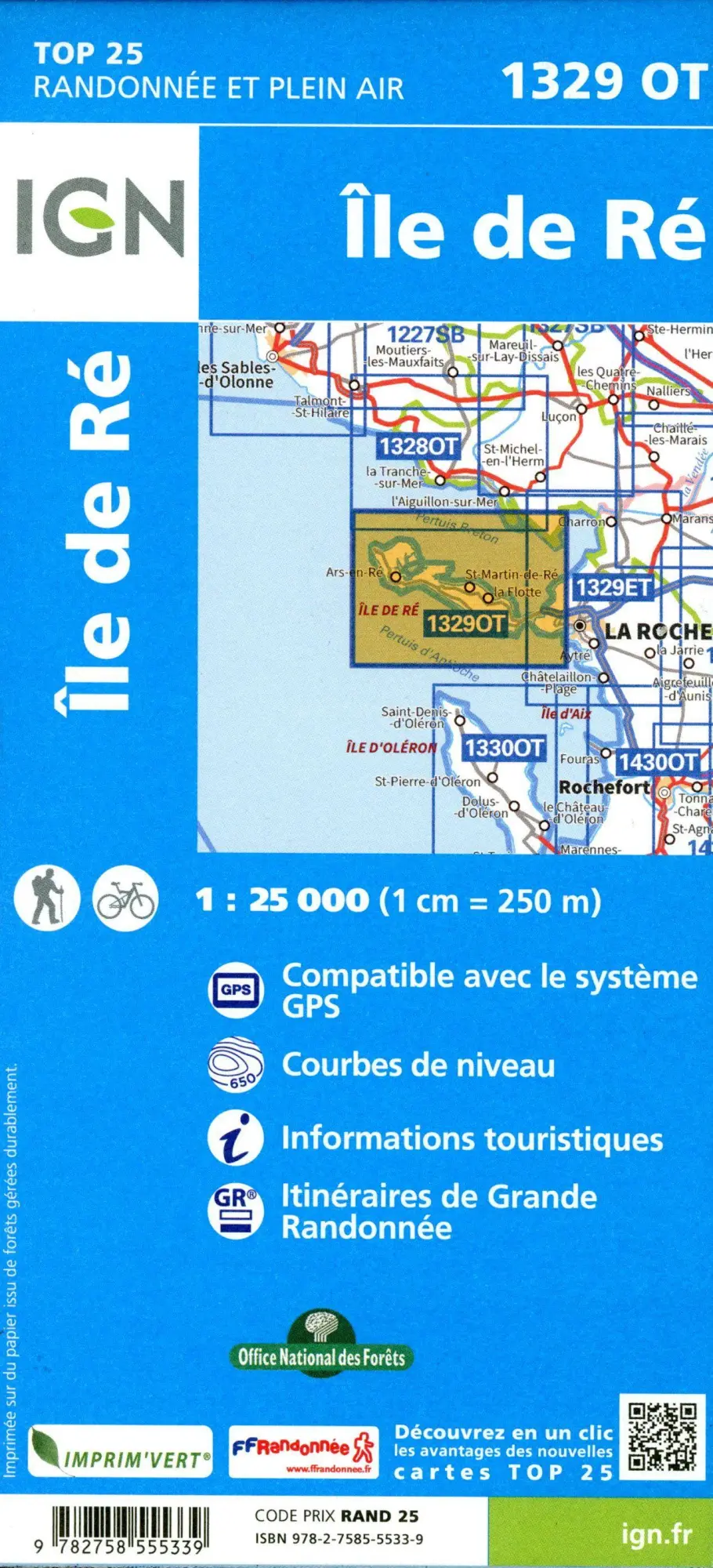Bild: 9782758555339 | 1329OT Île de Ré | 1:25000 | (Land-)Karte | Französisch | 2024