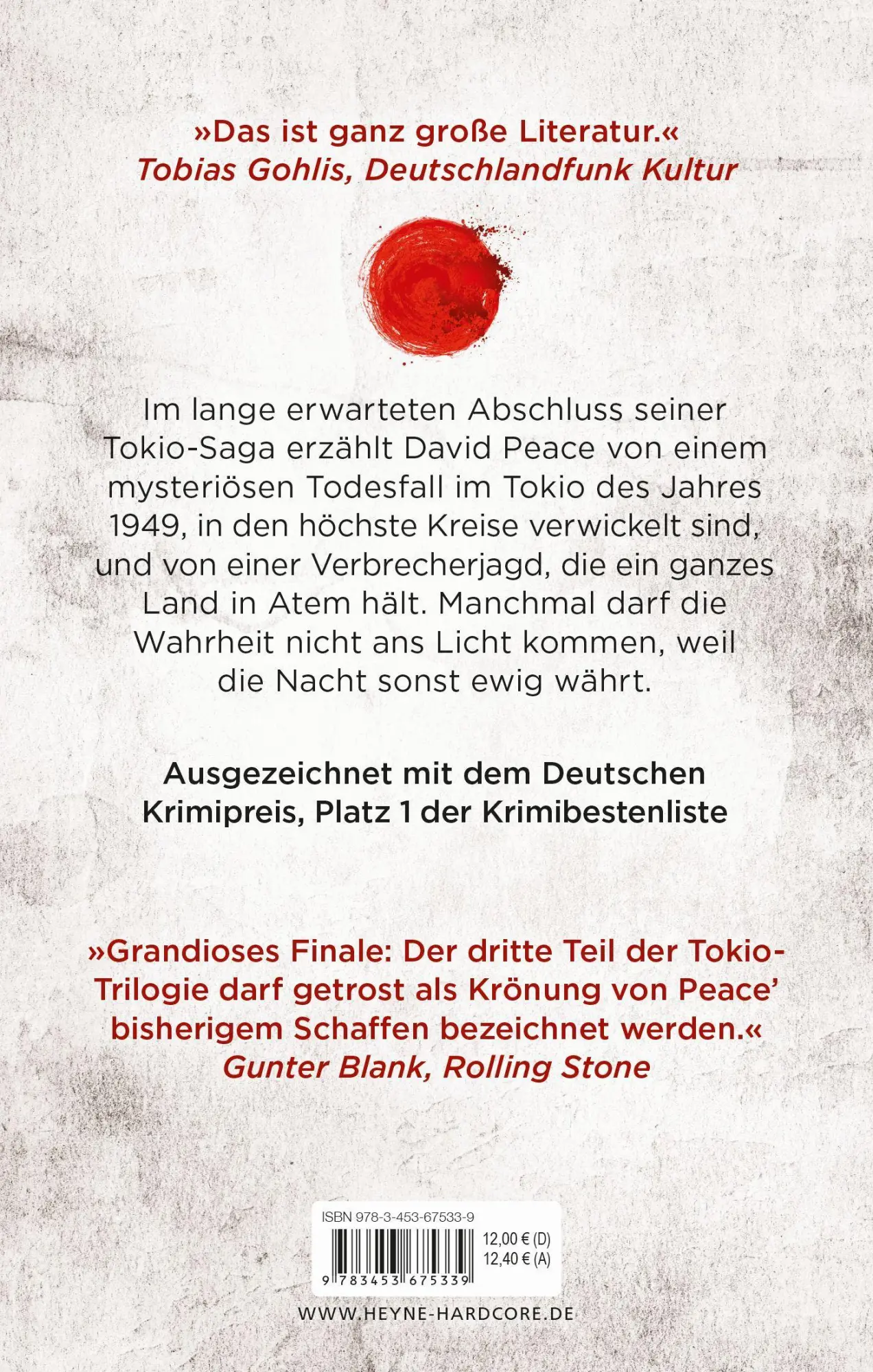 Bild: 9783453675339 | Tokio Neue Stadt | Roman | David Peace | Taschenbuch | 432 S. | 2022