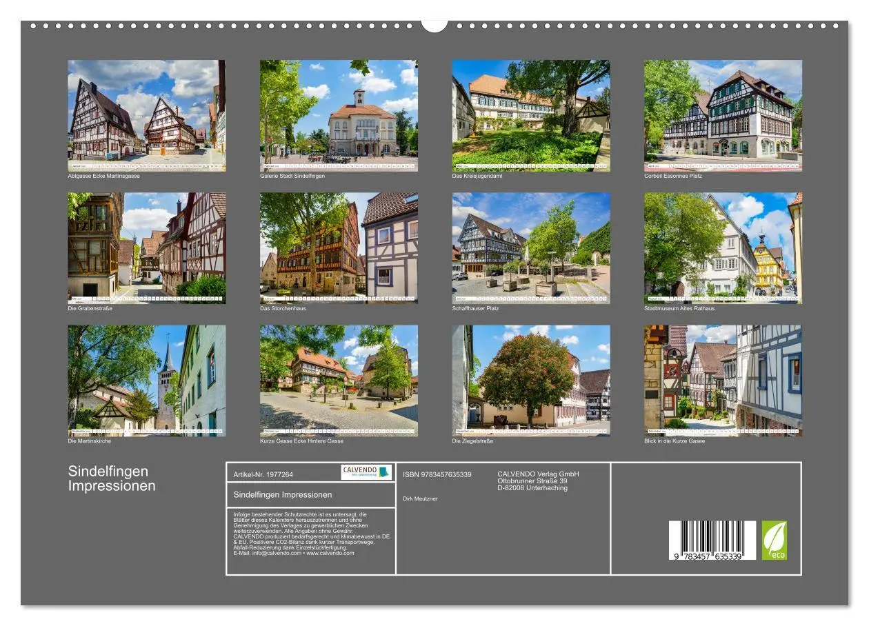 Bild: 9783457635339 | Sindelfingen Impressionen (Wandkalender 2026 DIN A2 quer), CALVENDO...