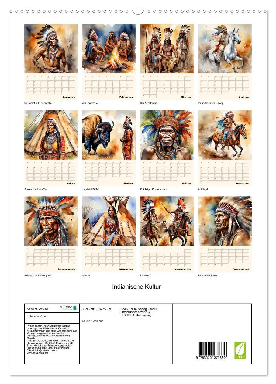 Bild: 9783516275339 | Indianische Kultur (hochwertiger Premium Wandkalender 2026 DIN A2...