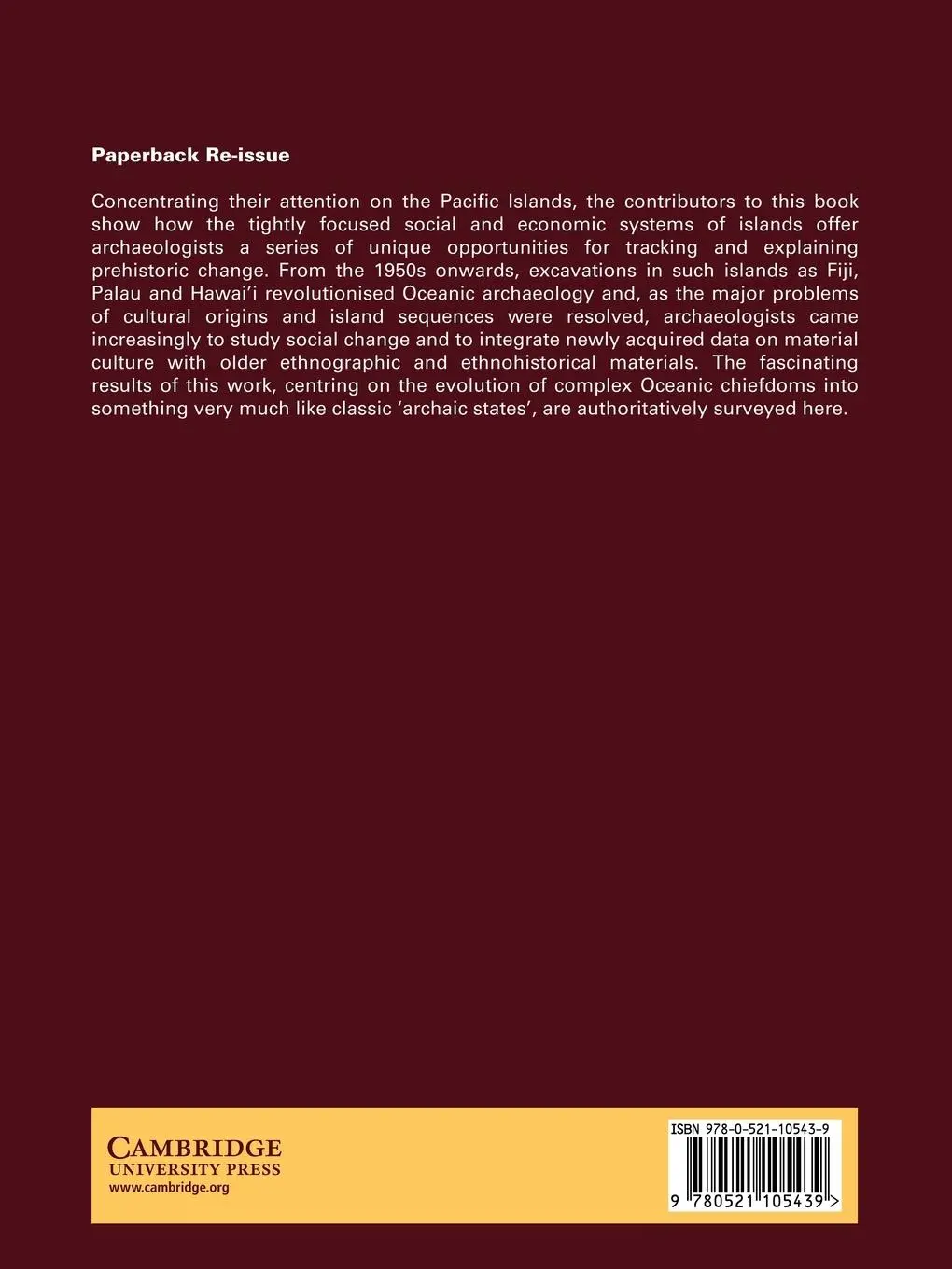 Rückseite: 9780521105439 | Island Societies | Patrick Vinton Kirch | Taschenbuch | Englisch