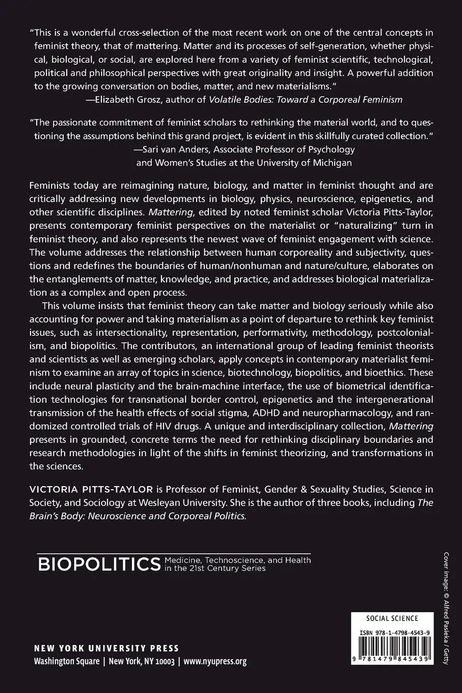 Rückseite: 9781479845439 | Mattering | Feminism, Science, and Materialism | Victoria Pitts-Taylor