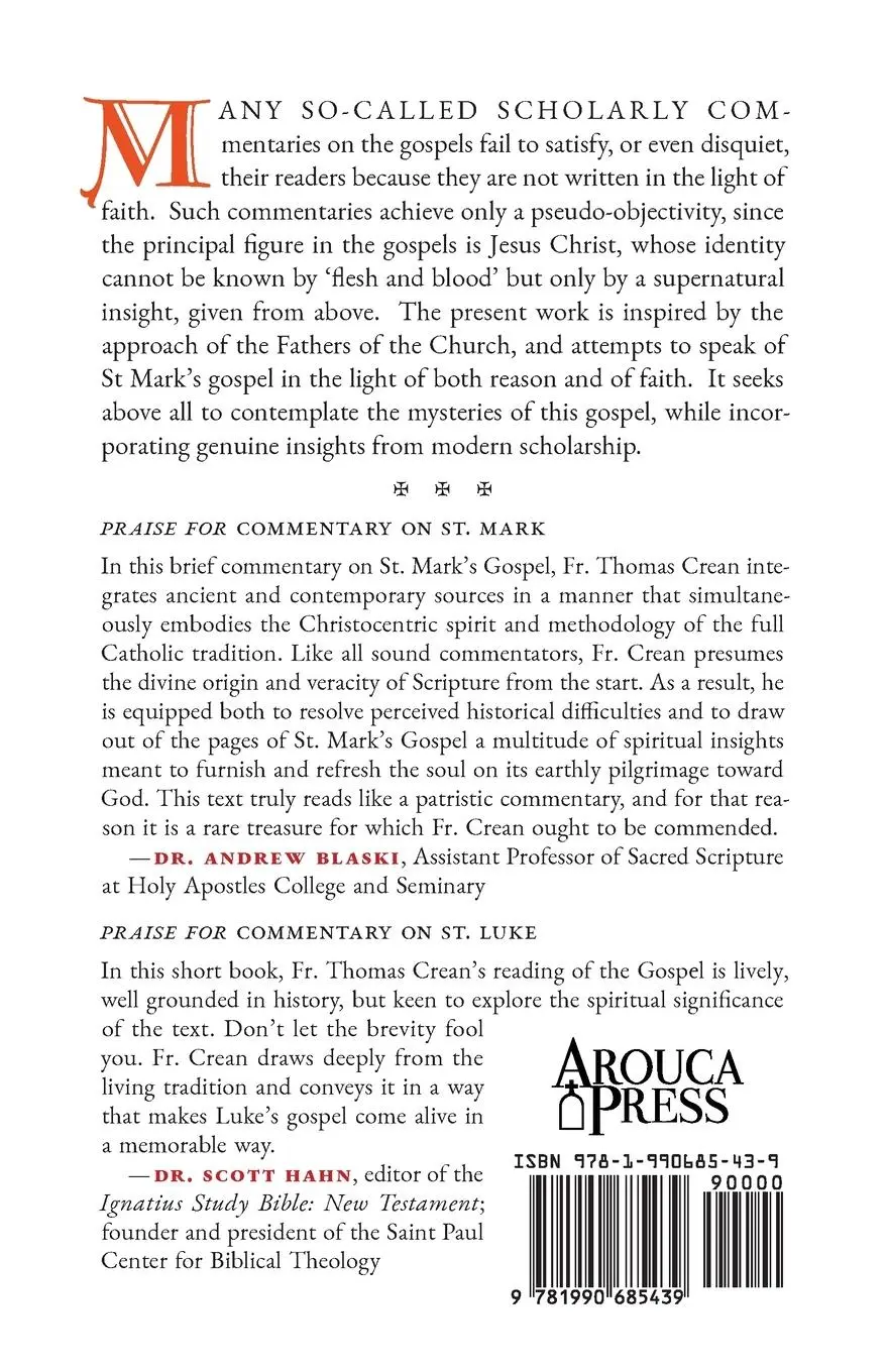 Rückseite: 9781990685439 | St. Mark's Gospel | A Commentary for Believers | Thomas Crean | Buch