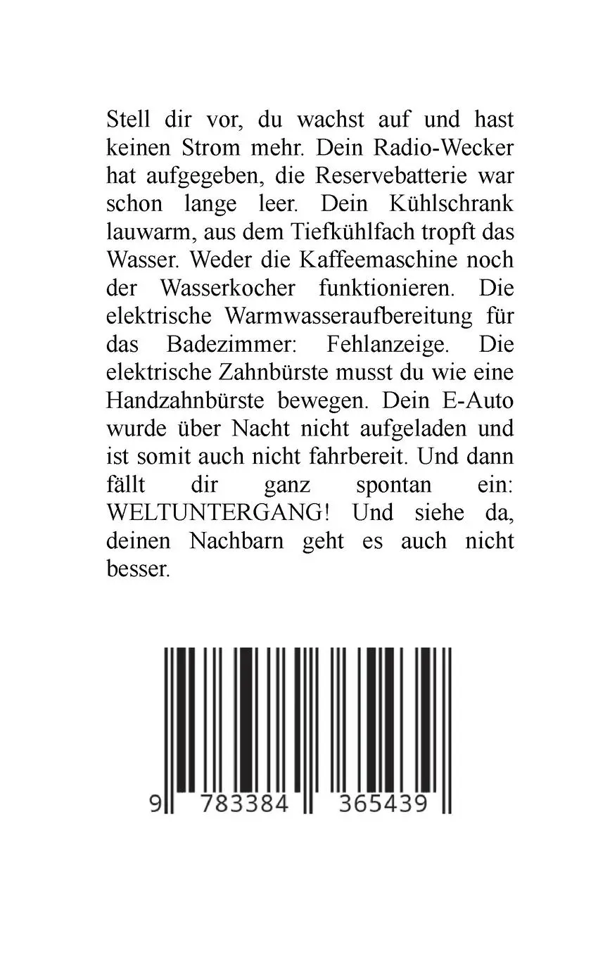 Rückseite: 9783384365439 | Stromsucht - der kalte Entzug durch Stromausfall und Überleben in...