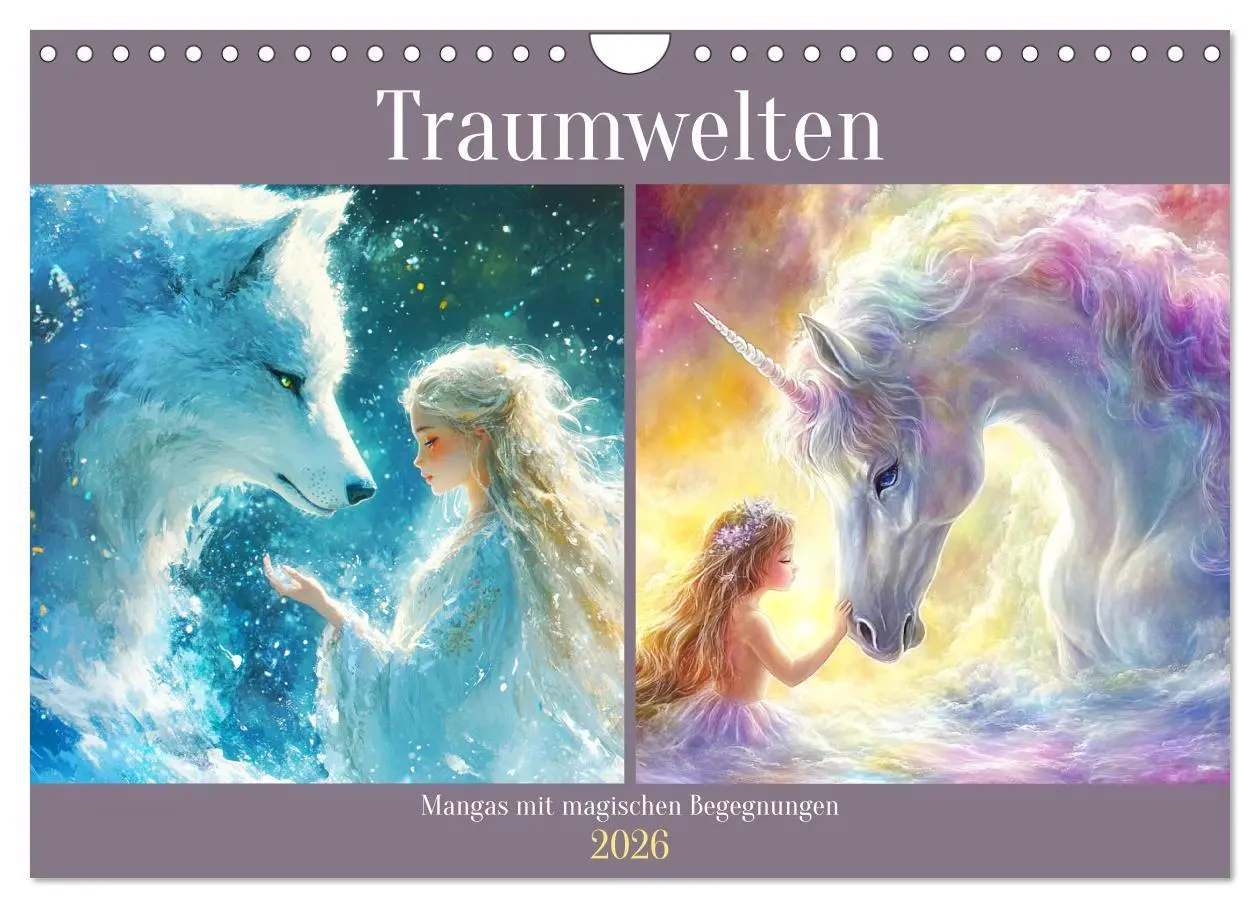 Cover: 9783457315439 | Traumwelten. Mangas mit magischen Begegnungen (Wandkalender 2026...
