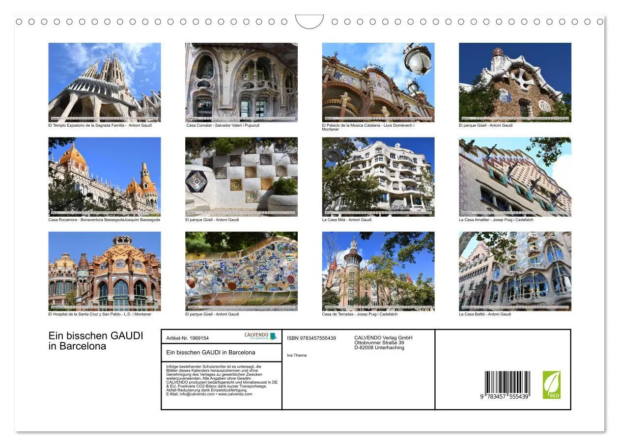 Bild: 9783457555439 | Ein bisschen GAUDI in Barcelona (Wandkalender 2026 DIN A3 quer),...