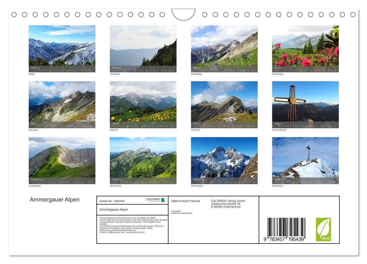 Bild: 9783457795439 | Ammergauer Alpen (Wandkalender 2026 DIN A4 quer), CALVENDO...