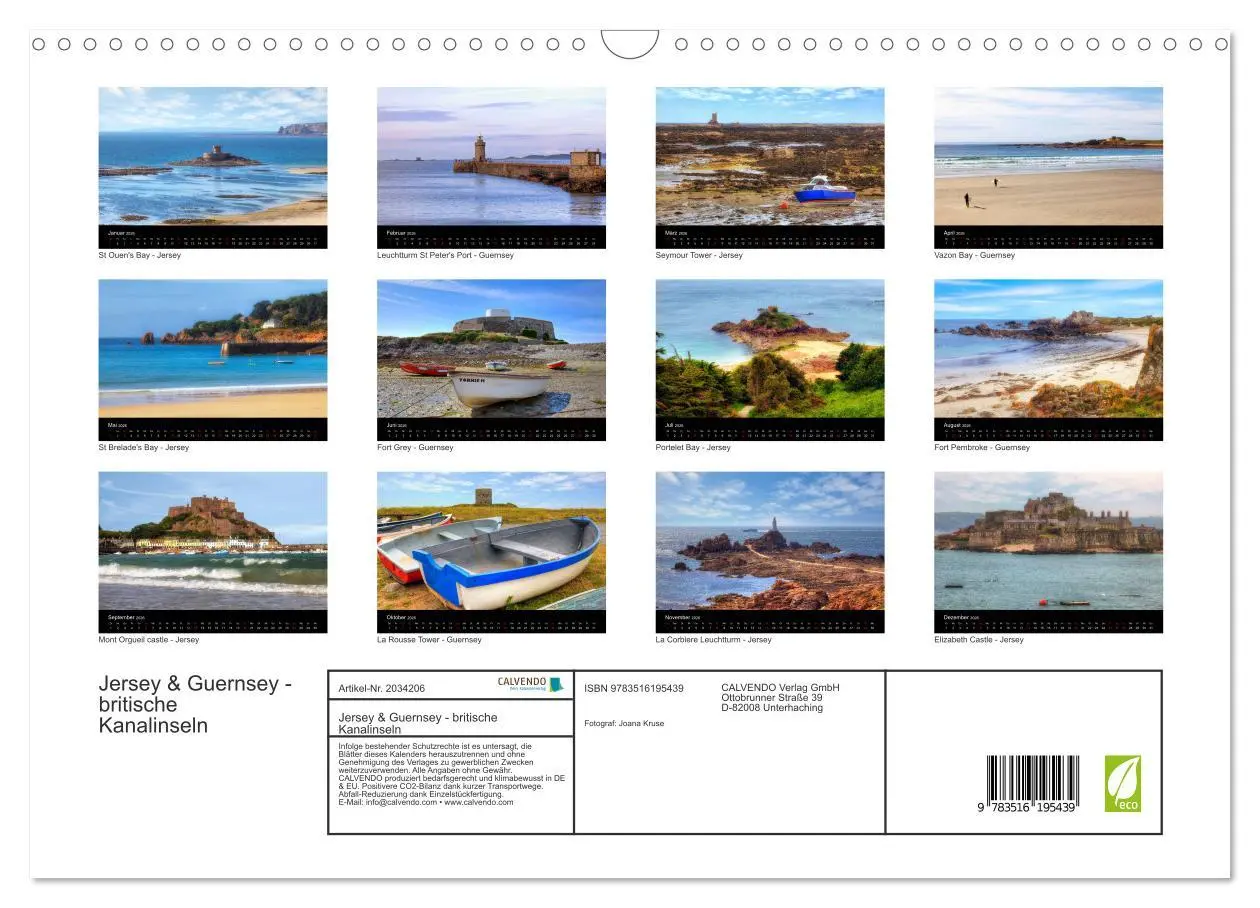 Bild: 9783516195439 | Jersey &amp; Guernsey - britische Kanalinseln (Wandkalender 2026 DIN A3...