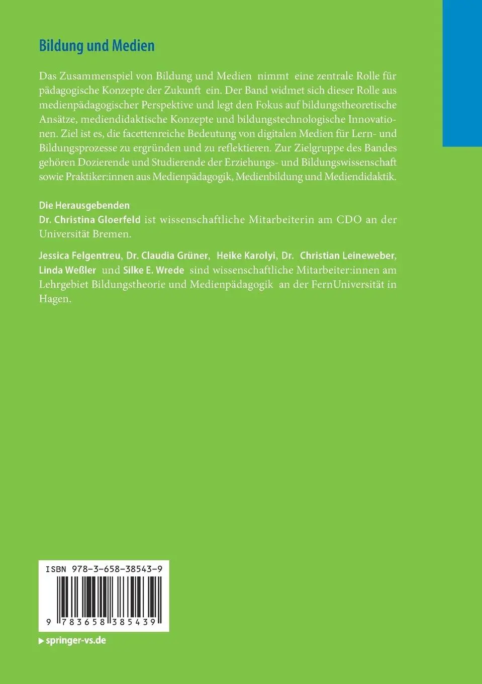 Rückseite: 9783658385439 | Bildung und Medien | Theorien, Konzepte und Innovationen | Taschenbuch