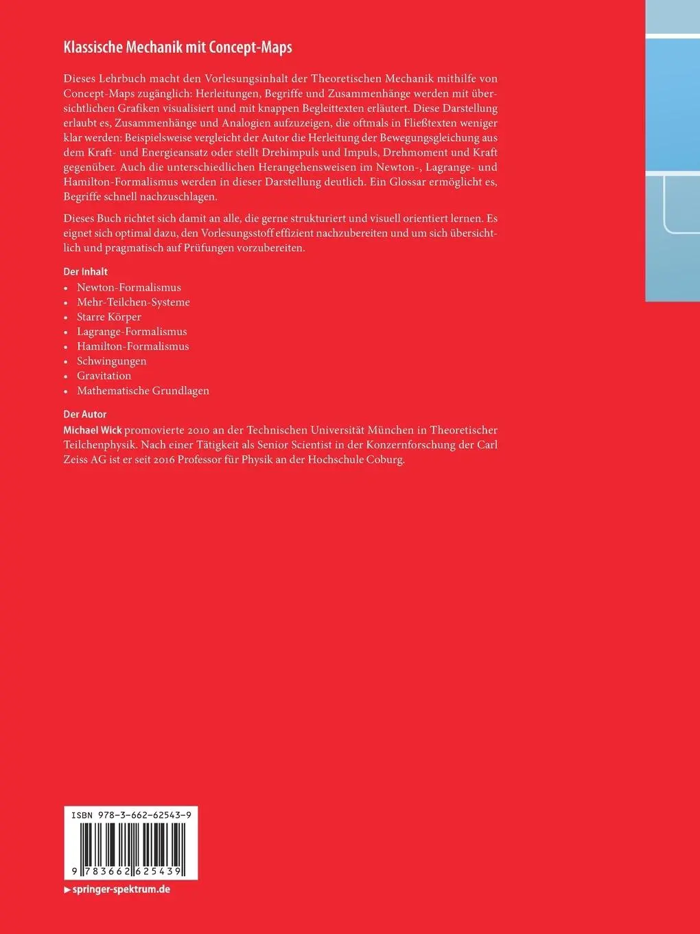 Rückseite: 9783662625439 | Klassische Mechanik mit Concept-Maps | Michael Wick | Taschenbuch | xi