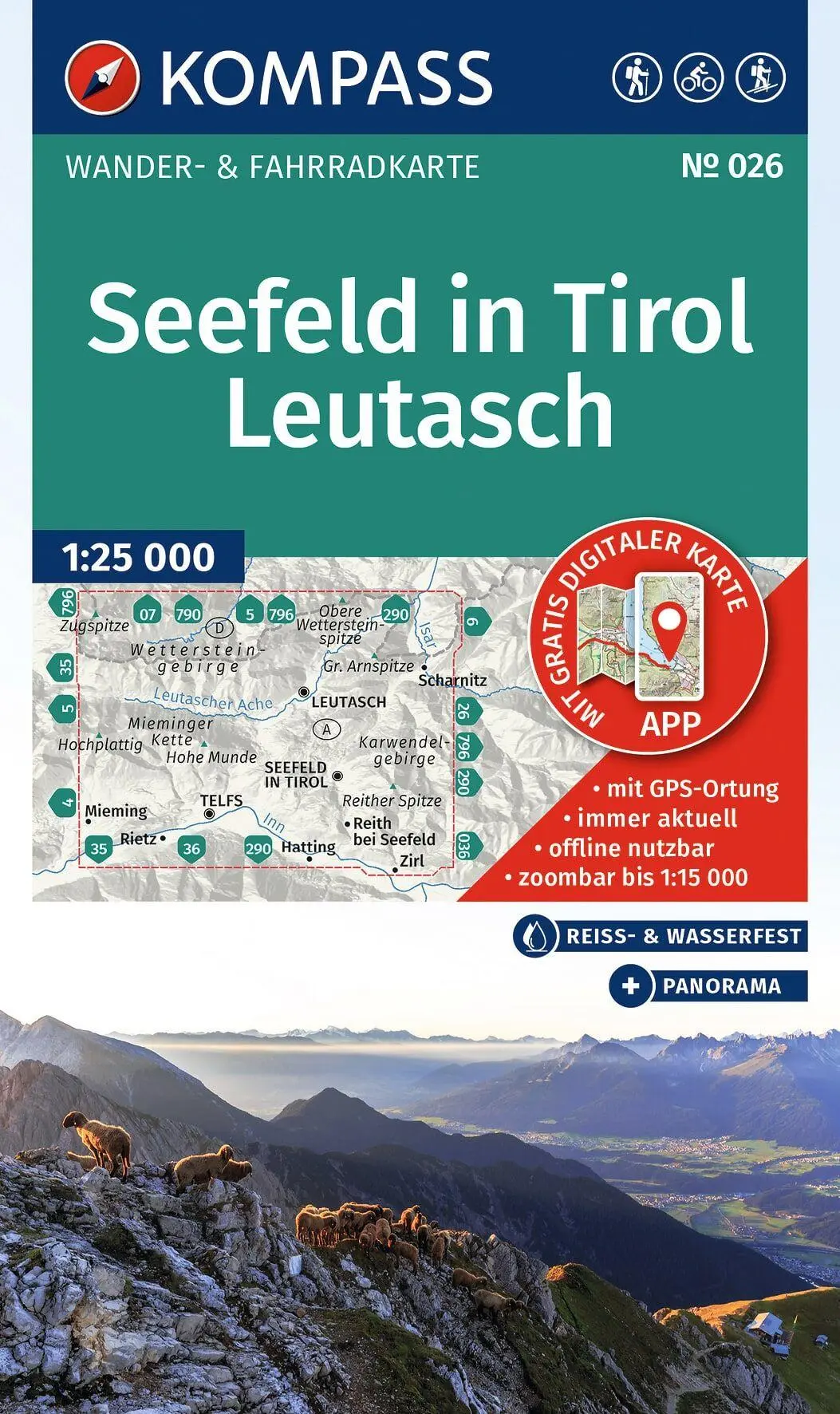 Cover: 9783991545439 | KOMPASS Wanderkarte 026 Seefeld in Tirol, Leutasch 1:25.000 | Deutsch